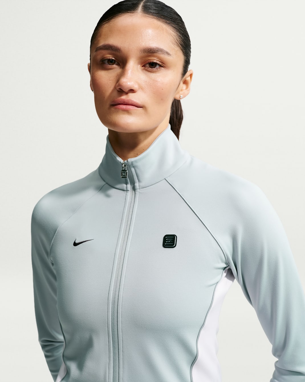 Nike Sportswear Langarm-Oberteil mit durchgehendem Reißverschluss (Damen) - Wolf Grey/Pearl Pink