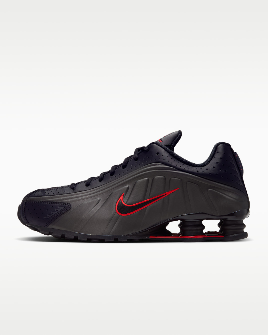 รองเท้าผู้ชาย Nike Shox R4 - ดำ/ดำ/Challenge Red