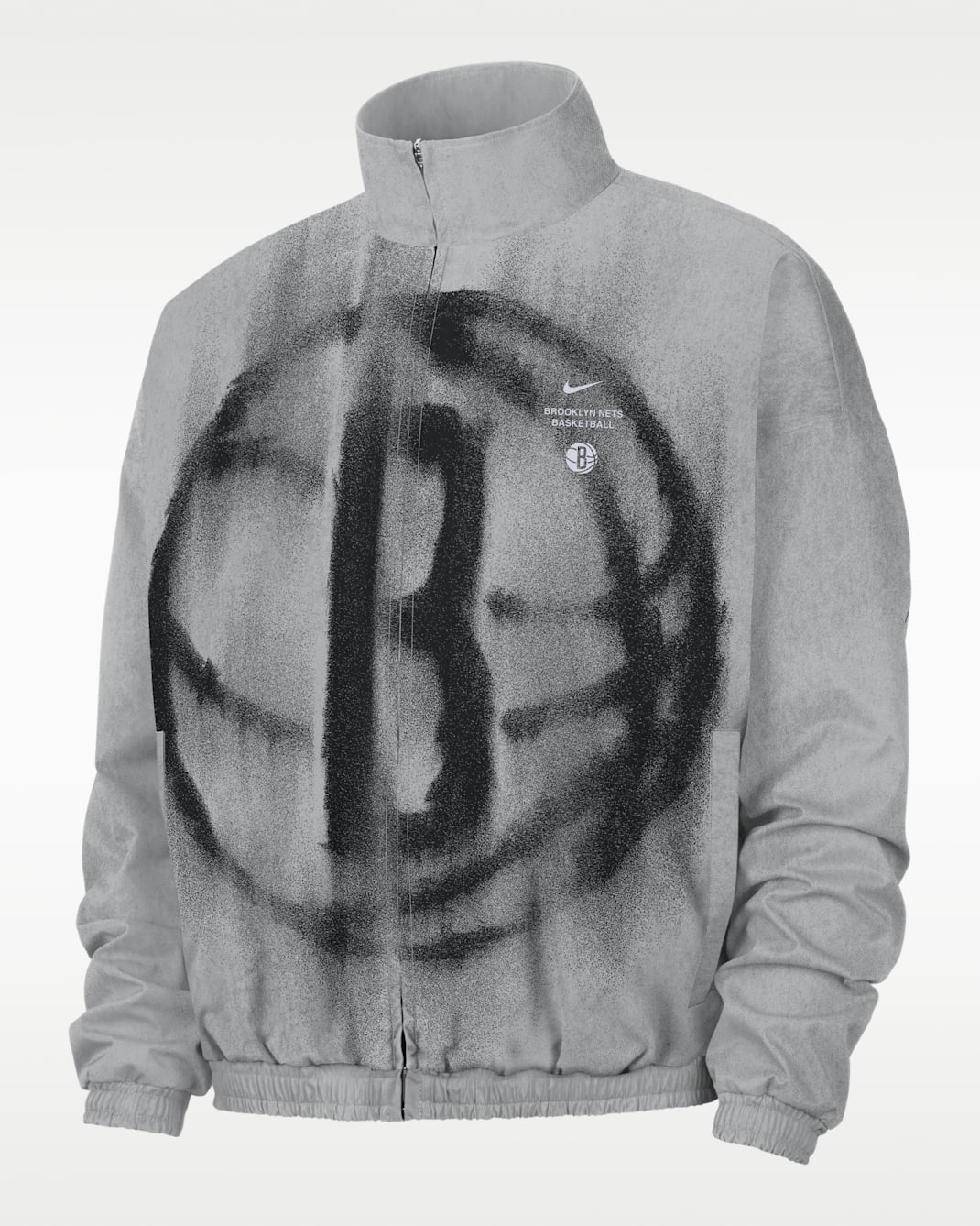 Brooklyn Nets Standard Issue Men's Basketball Woven Jacket - Flat Silver/Black