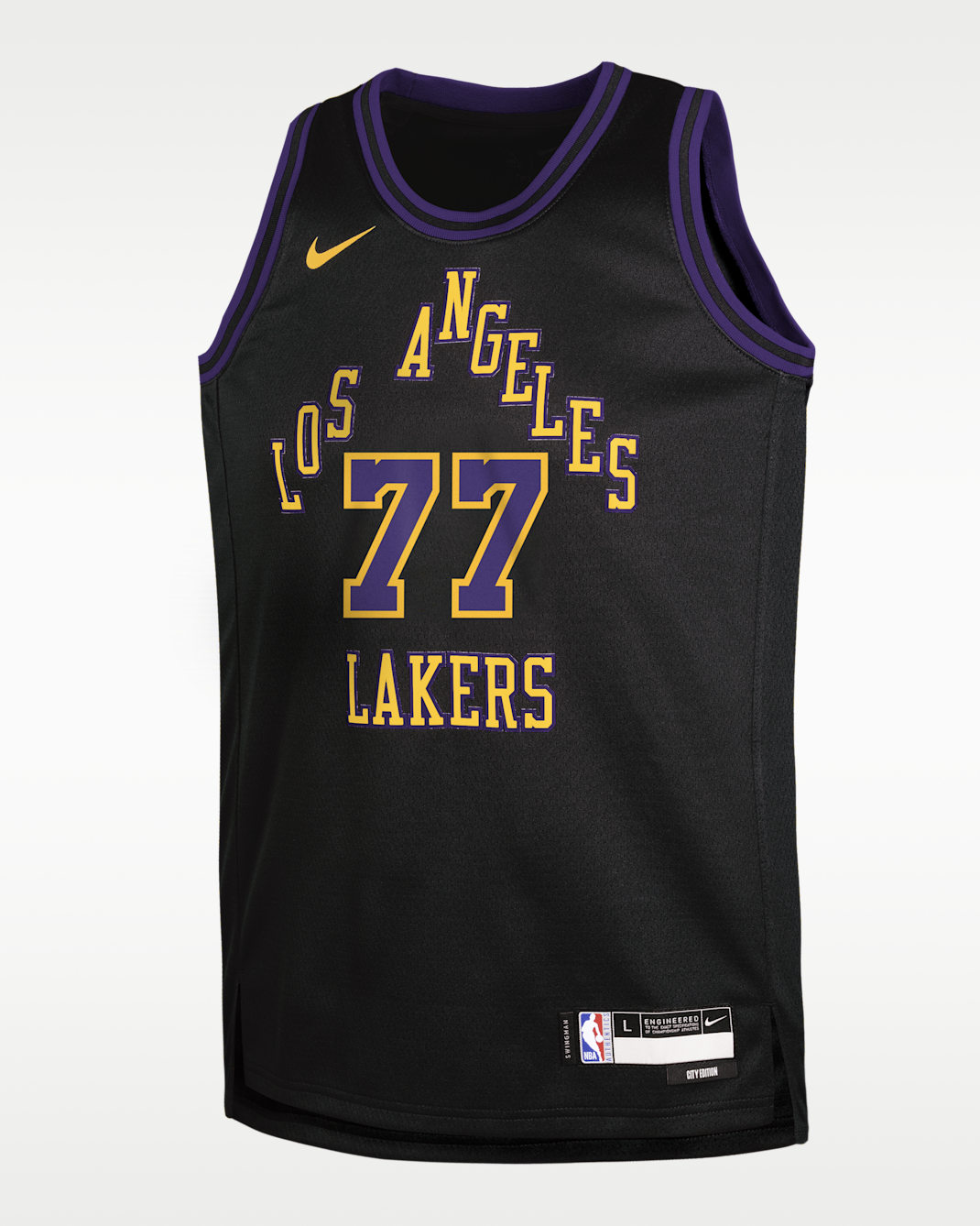 Jersey Nike de la NBA Swingman para niños talla grande Luka Dončić Los Angeles Lakers City Edition - Negro