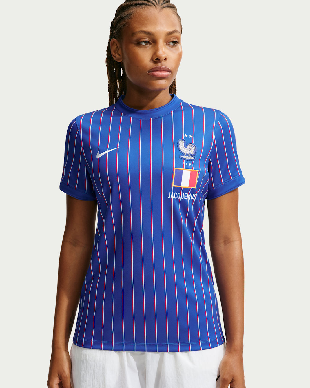 France x Jacquemus Men's Short-Sleeved Football Top - Game Royal/University Red/White