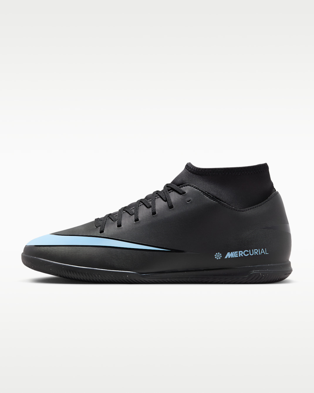 Nike Mercurial Superfly 10 Club Indoor Court High-Top Football Shoes - Black/Ice Blue