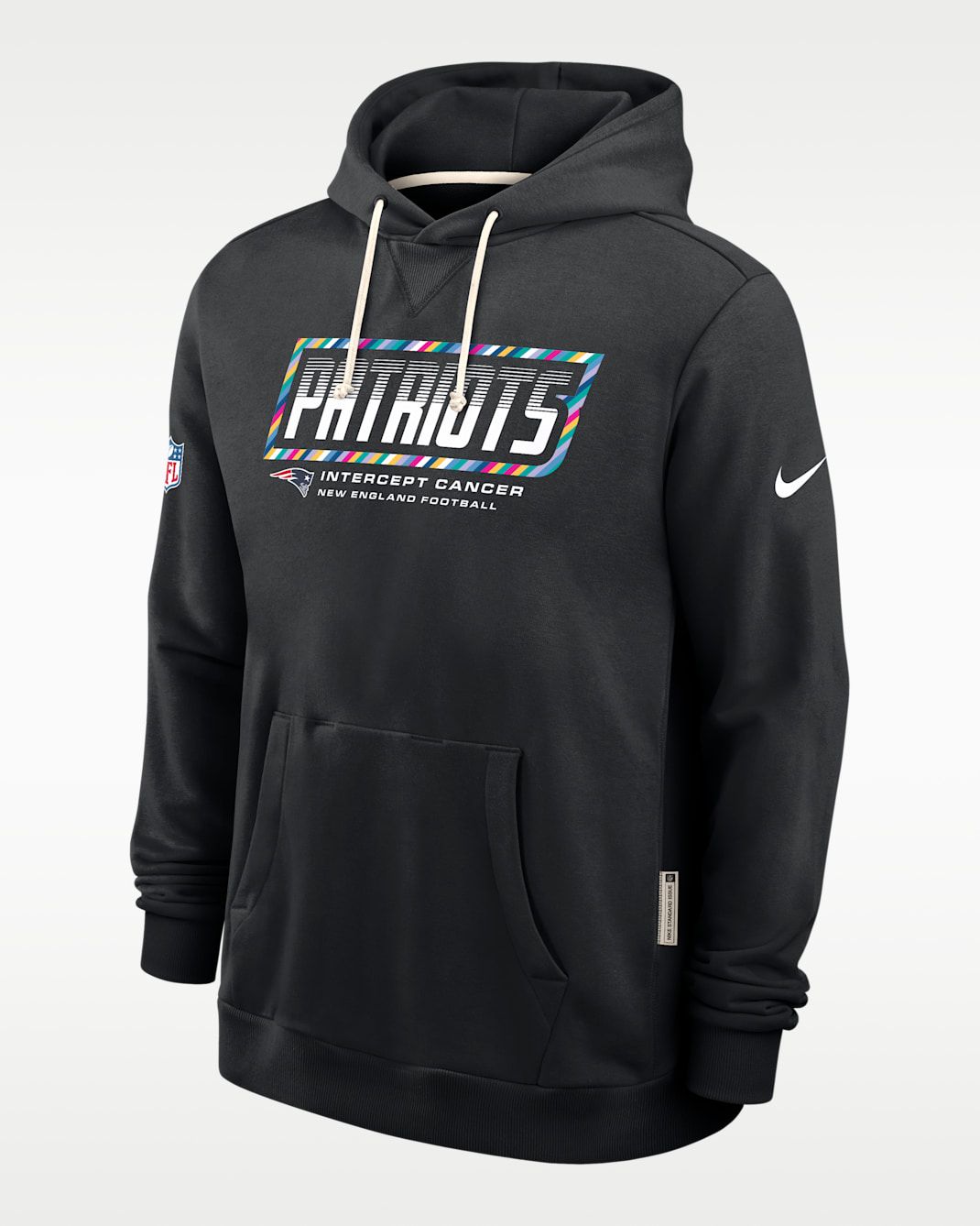 Sudadera con gorro sin cierre Nike Dri-FIT de la NFL para hombre New England Patriots Crucial Catch Sideline Standard Issue - Negro
