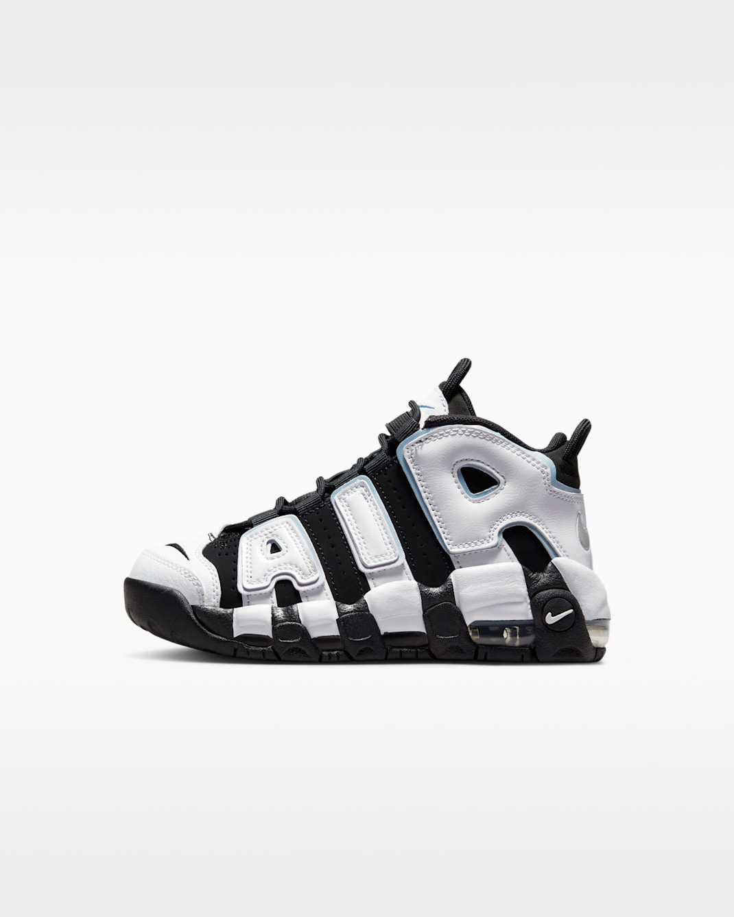 Tenis para niños de preescolar Nike Air More Uptempo - Negro/Multicolor/Cobalto felicidad/Blanco
