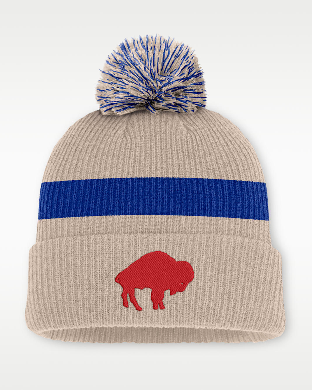 Buffalo Bills Rewind Peak Men's Nike NFL Cuffed Pom Beanie - Sand