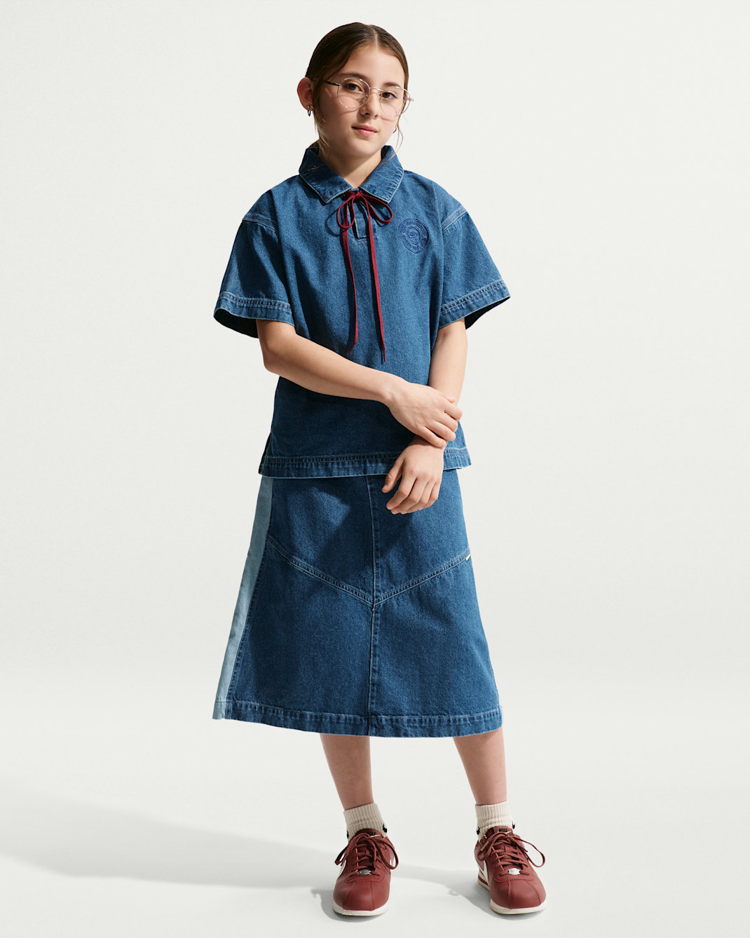 Nike Sportswear Collection Big Kids' Denim Short-Sleeve Polo
