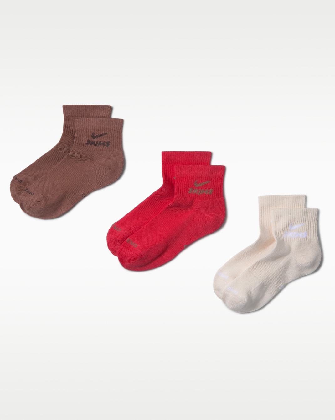 NikeSKIMS Dri-FIT Quarter-Length Socks (3 Pairs) - Multi-Colour