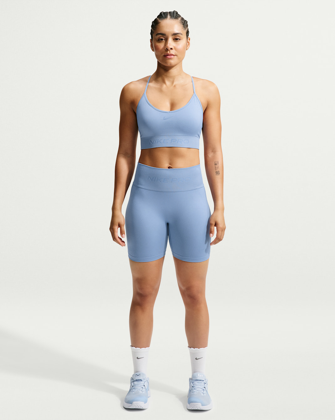 Nike Pro Seamless Women's Dri-FIT High-Waisted 5" Biker Shorts - Work Blue
