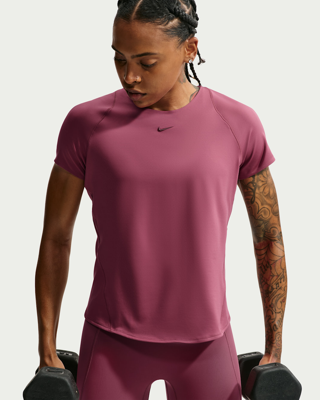 Nike Universa Women's Dri-FIT Short-Sleeve Top - Pink Smoke/Mystic Dates