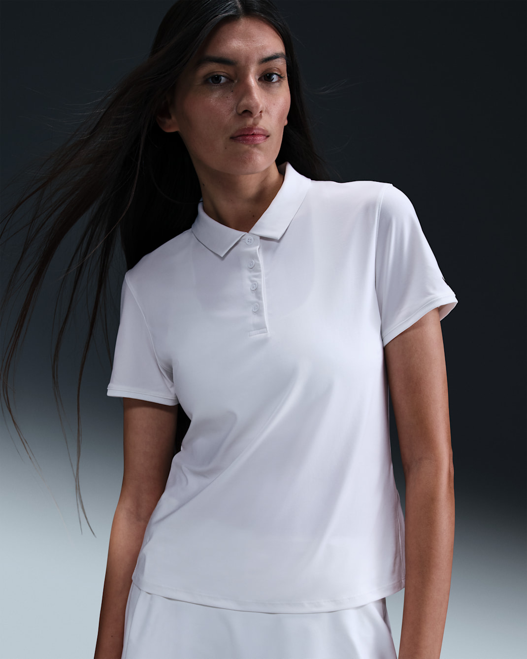 Polo de golf de manga corta Dri-FIT para mujer Nike Victory - Blanco/Negro