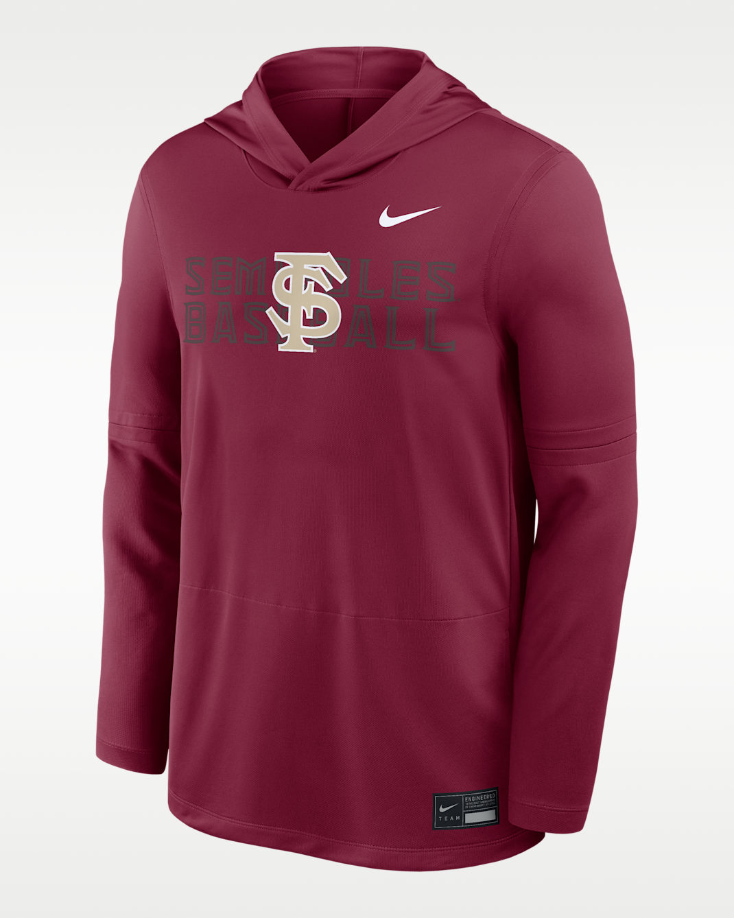 Florida State Dugout Men's Nike Dri-FIT College Long-Sleeve Hooded Top - Garnet