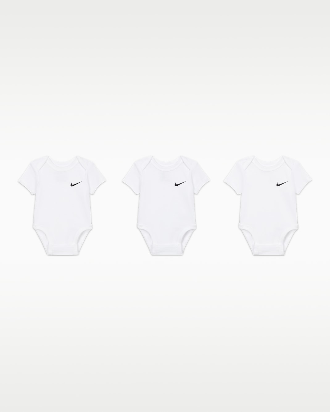 Ολόσωμα κορμάκια Swoosh Nike για βρέφη (0-9M) (τρία τεμάχια) - Λευκό