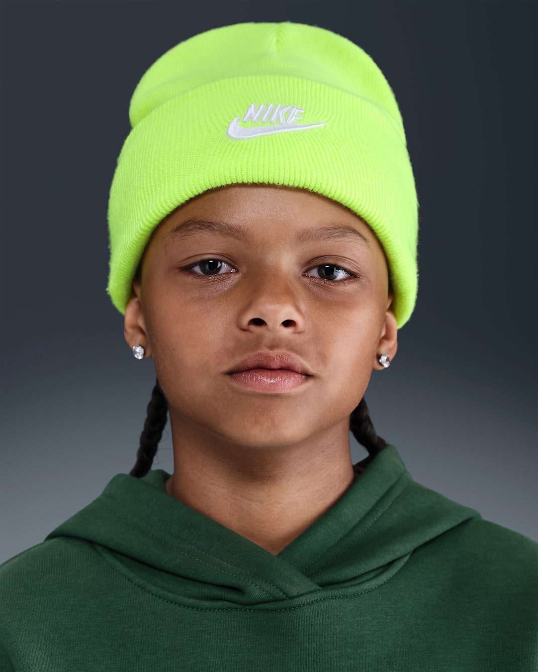 Nike Peak Older Kids' Beanie - Volt/White