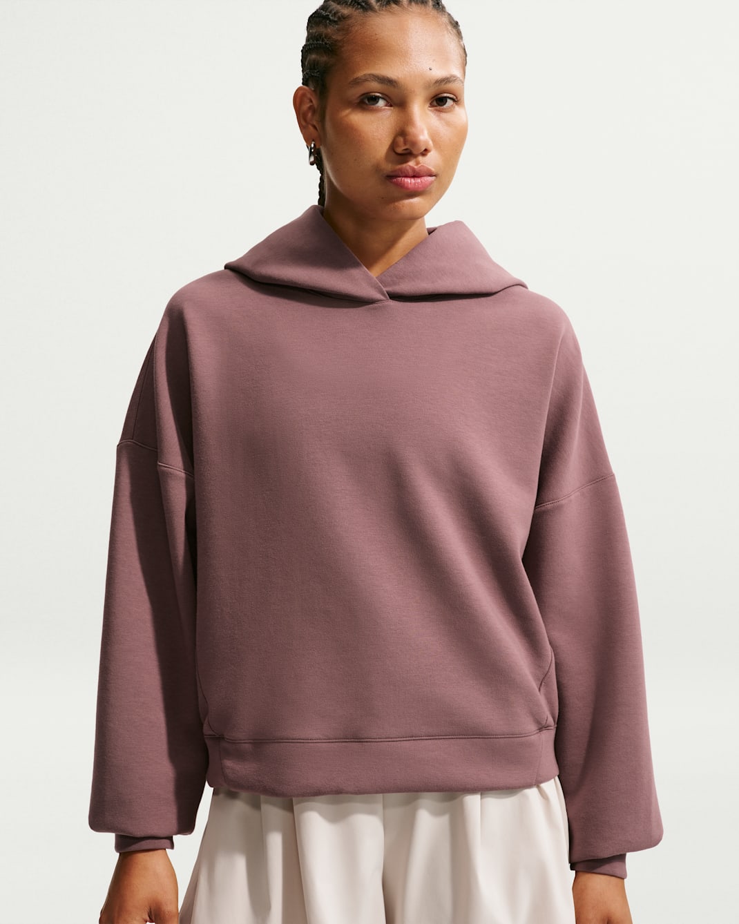 Nike 24.7 ImpossiblySoft Women's Pullover Hoodie - Tattoo/Black/Burgundy Crush