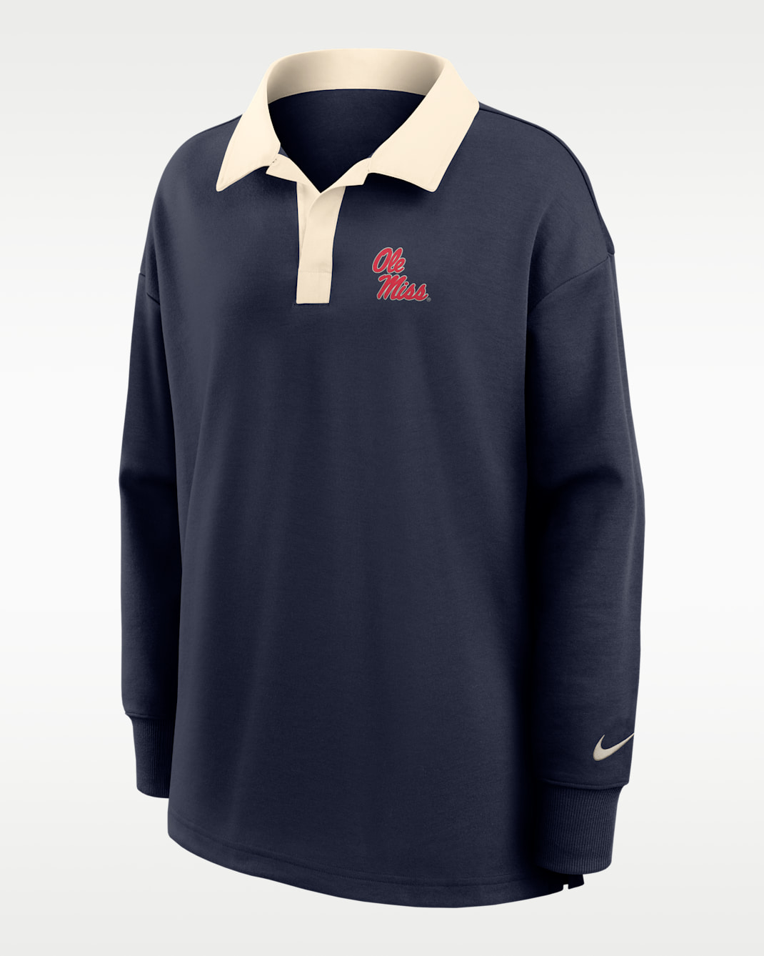 Ole Miss Women's Nike Dri-FIT Oversized Long-Sleeve Polo - Navy