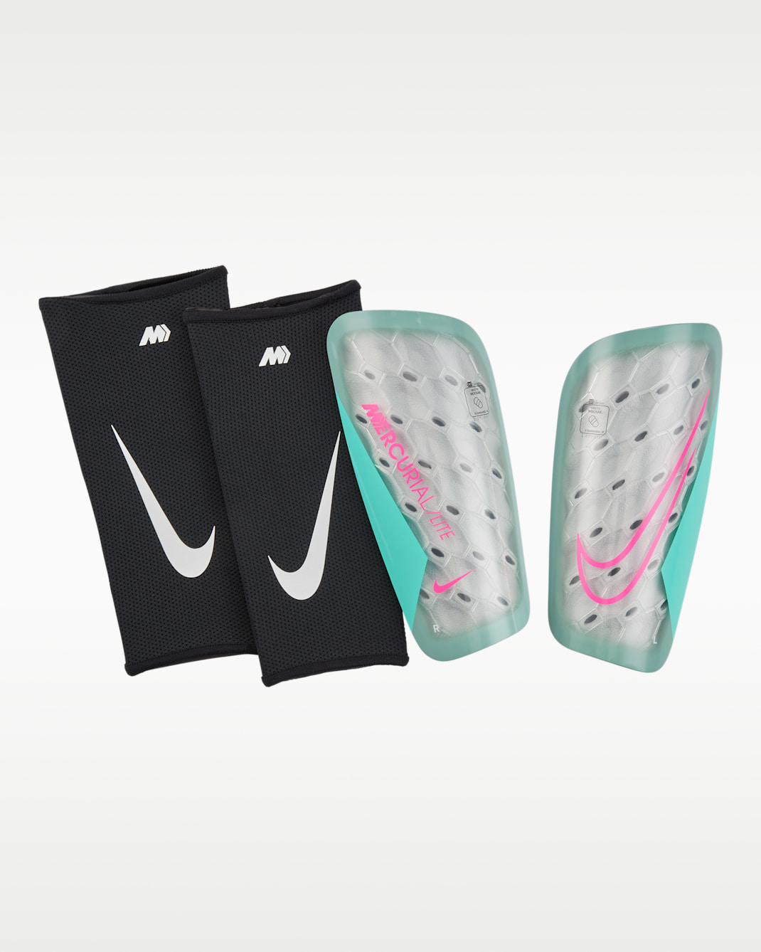 Nike Mercurial Lite Football Shinguards - Ocean Cube/Aurora Green/Pink Blast