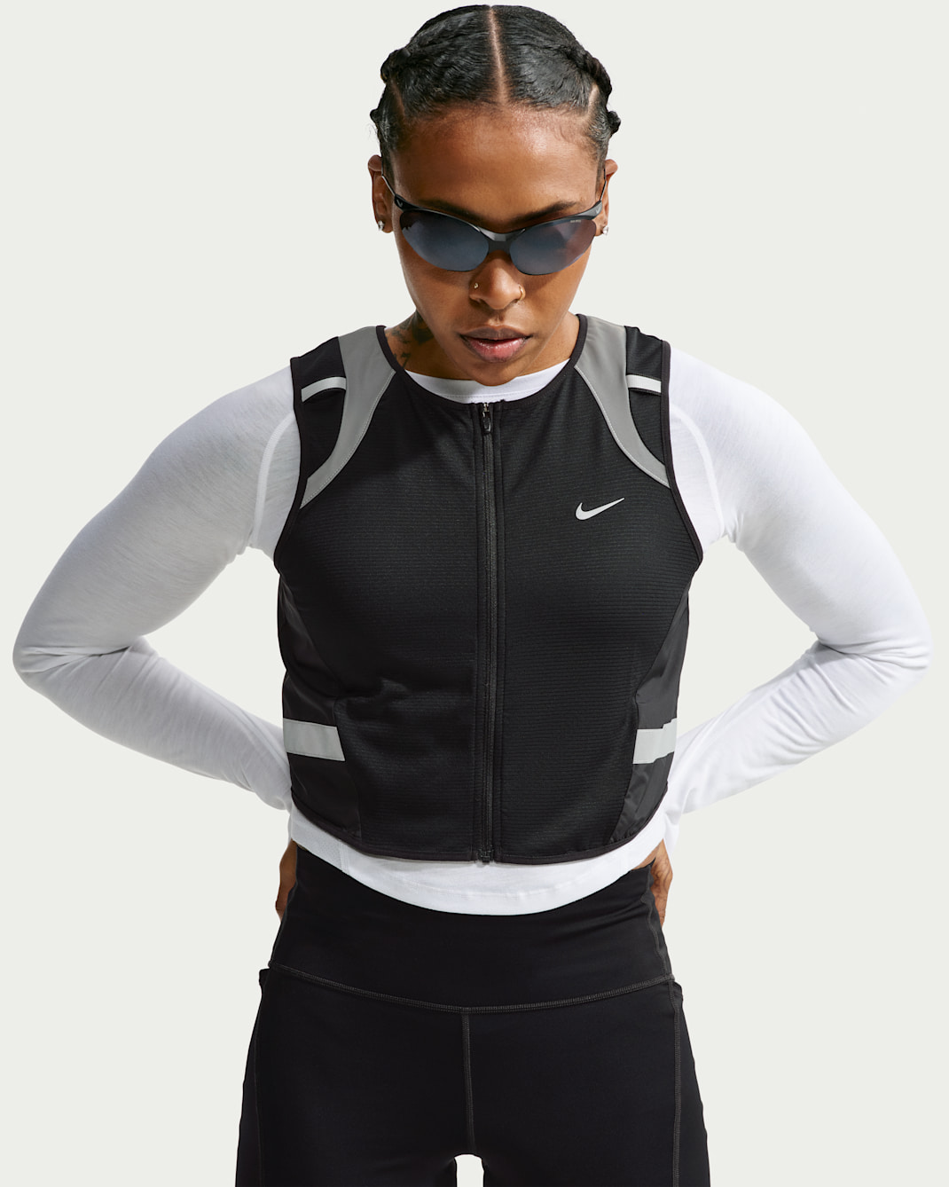 Colete de corrida Nike Tempo Flash para mulher - Preto
