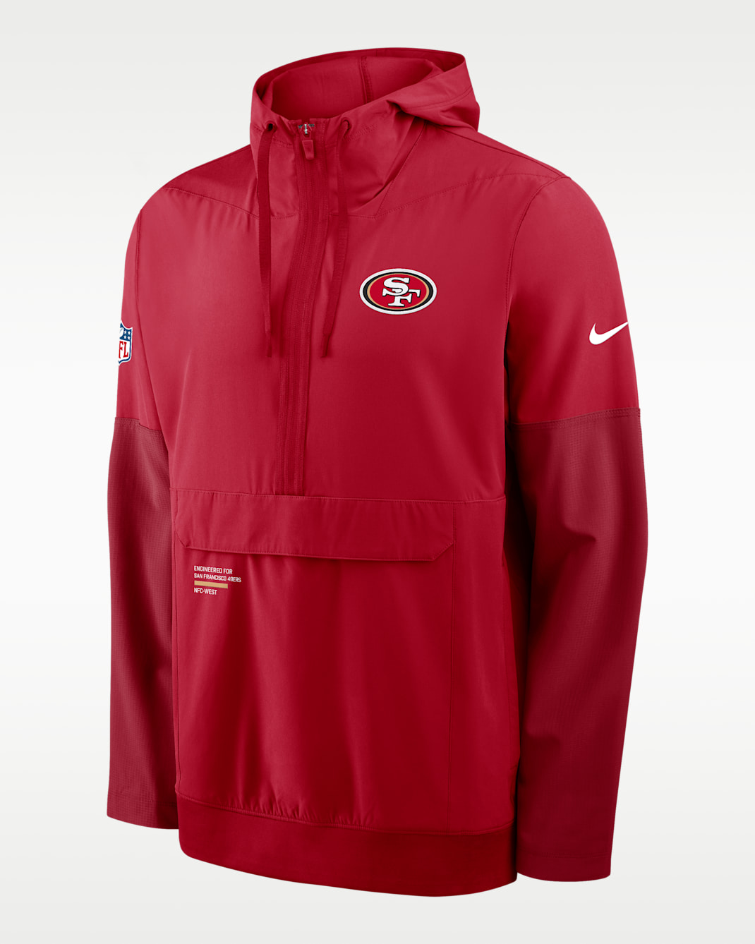 San Francisco 49ers Well Rounded Anorak Men's Nike NFL 1/2-Zip Hooded Jacket - Red