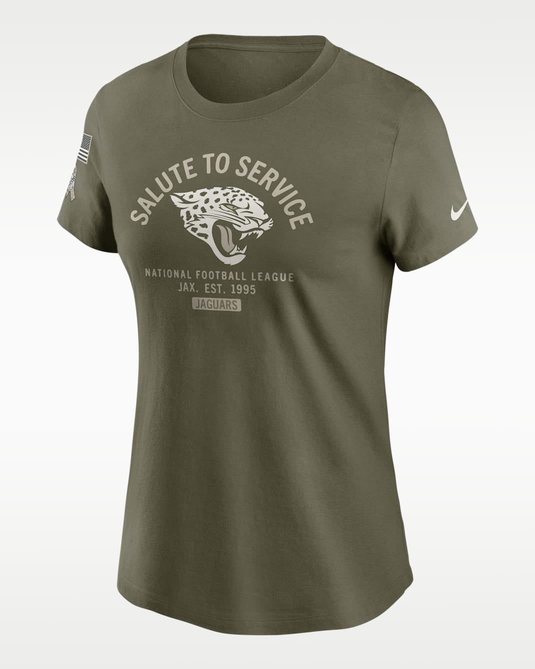 Playera Nike de la NFL para mujer Jacksonville Jaguars Salute to Service Sideline - Oliva