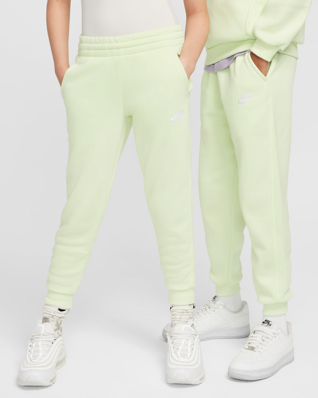 Joggers Nike Sportswear Club Fleece para niños talla grande - Hielo lima/Blanco