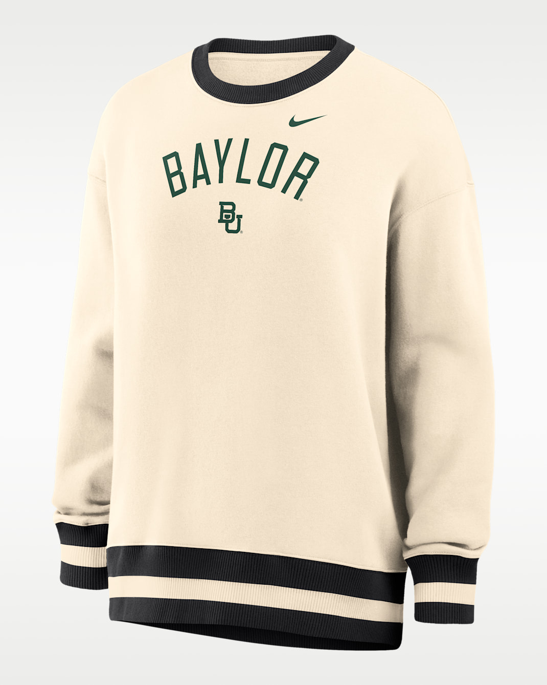 Nike Phoenix (Baylor) Women's Oversized Crew-Neck Sweatshirt - Natural/Black