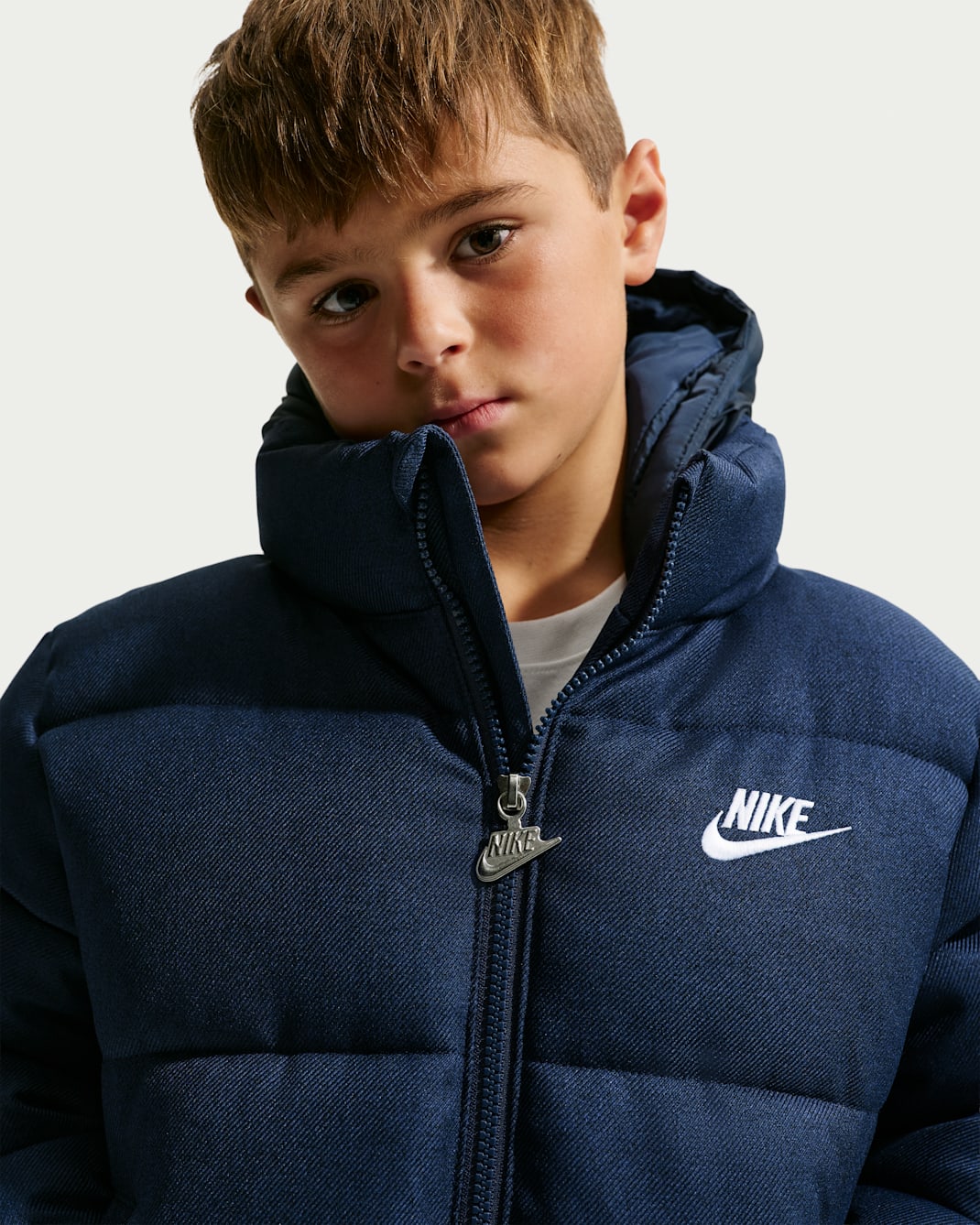 Nike Little Kids' Heathered Twill Puffer Jacket