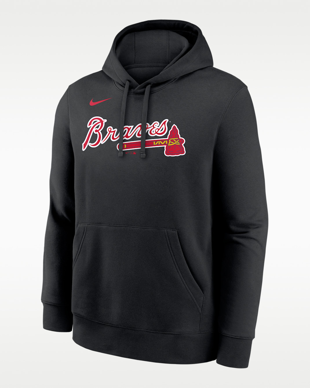 Atlanta Braves Club Men's Nike MLB Pullover Hoodie - Black