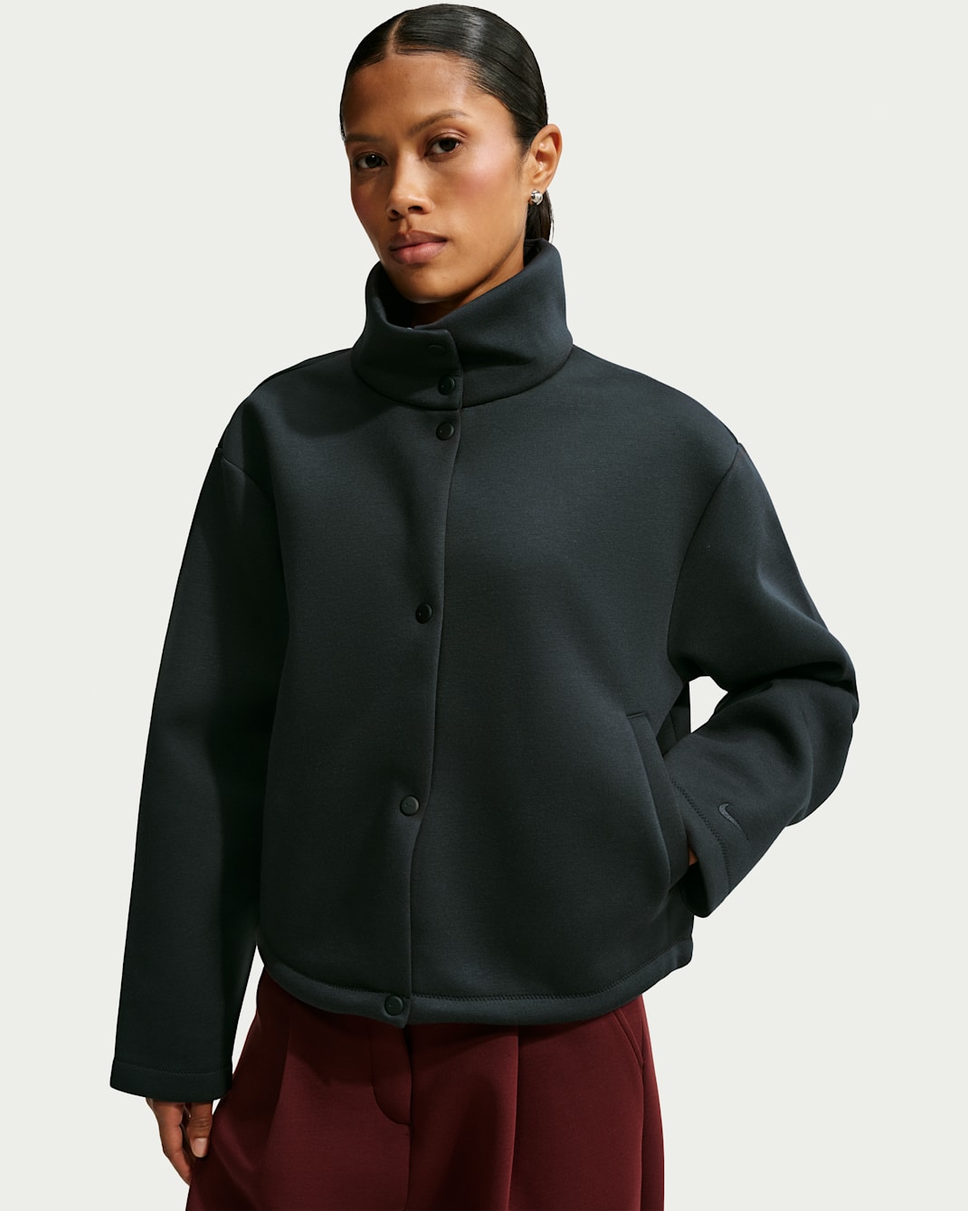 Nike Article Fleece Women's Oversized Jacket - Black/Black