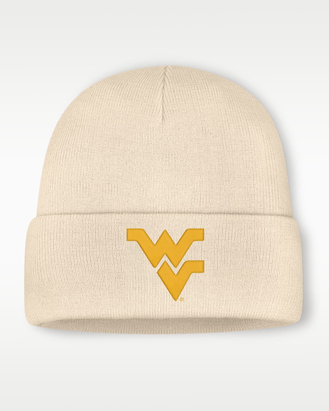 West Virginia Men's Nike College Cuffed Beanie - Natural
