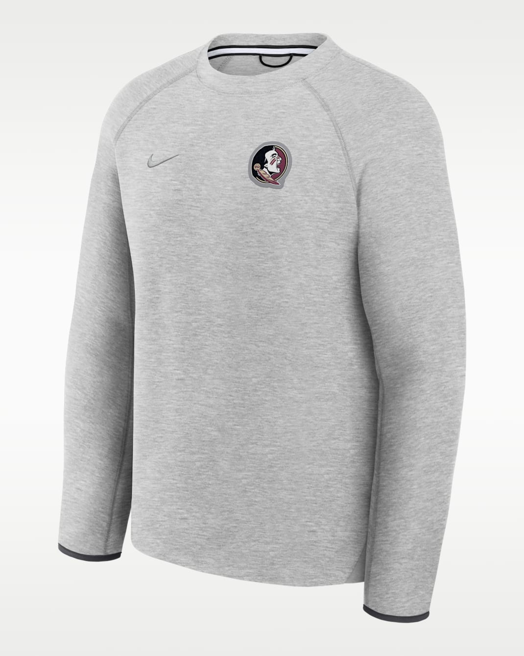 Sudadera de cuello redondo sin cierre universitaria Nike para hombre Florida State Tech Fleece - Gris