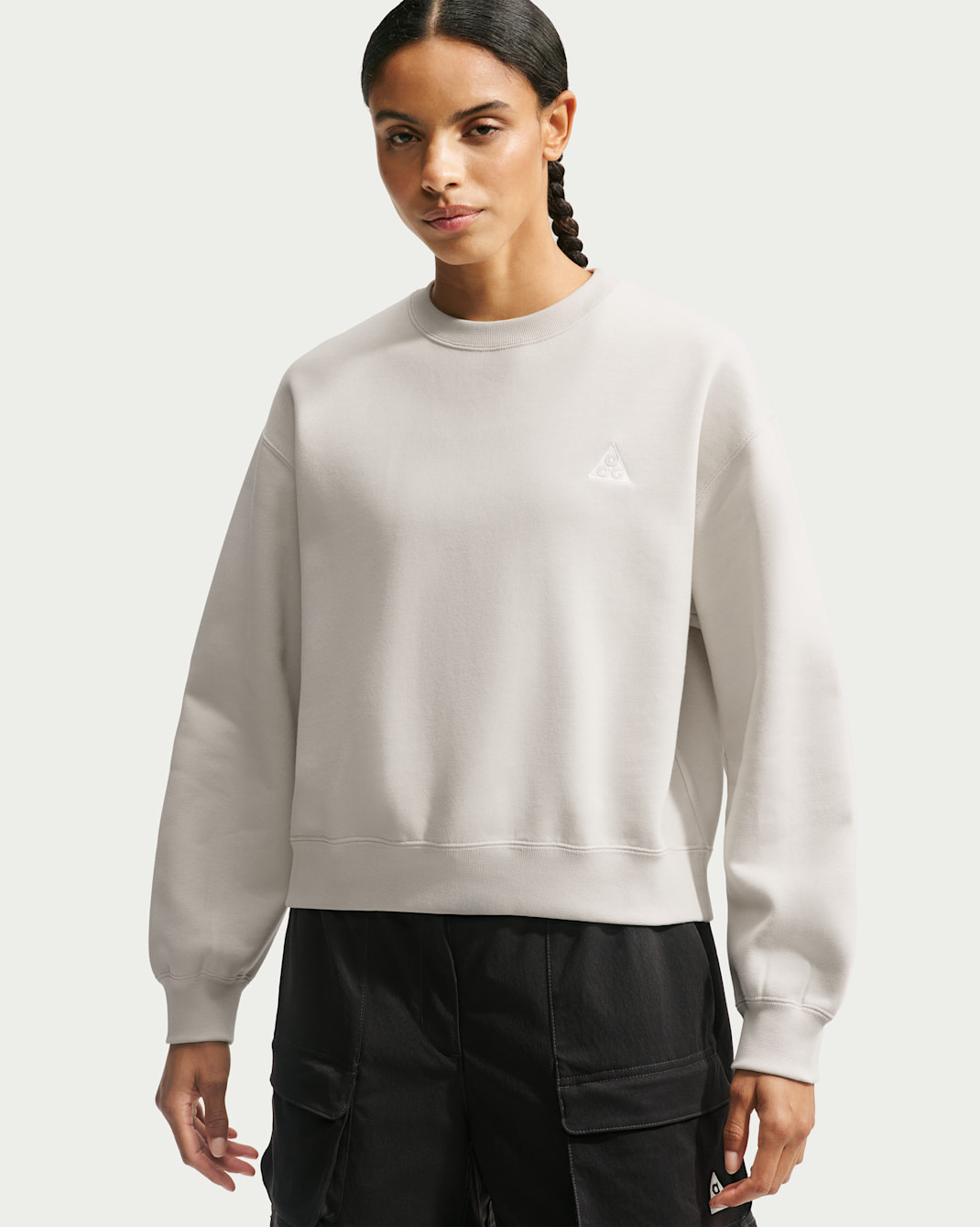 Nike ACG 'Tuff Fleece' Women's Therma-FIT Crew-Neck Sweatshirt - Light Orewood Brown/Summit White