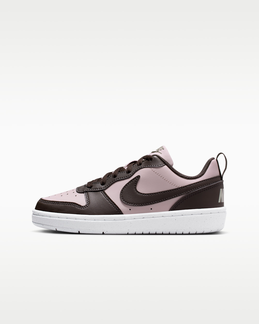 Nike Court Borough Low Recraft Older Kids' Shoes - Particle Rose/Light Army/White/Velvet Brown