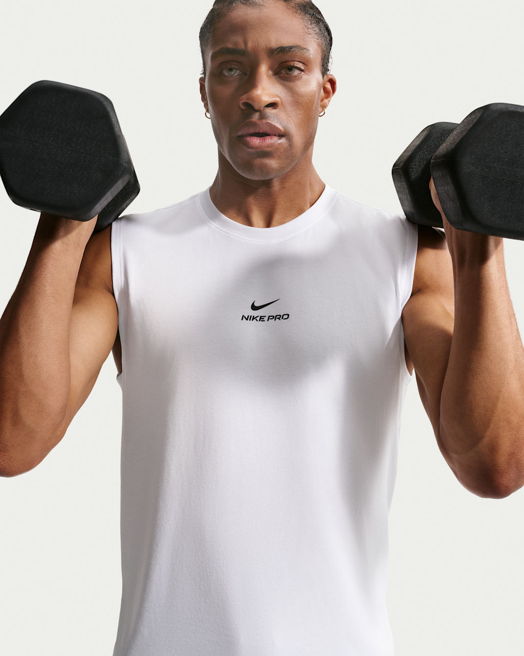Nike Pro Men's Sleeveless Training Top - White/Black
