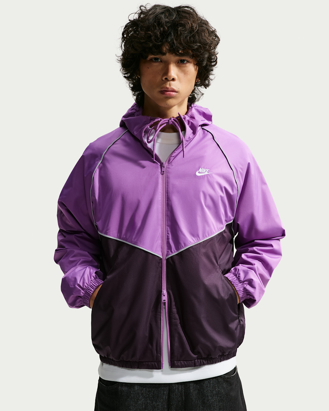 Nike Windrunner Men's Loose Storm-FIT Jacket - Monarch Purple/Burgundy Ash/White