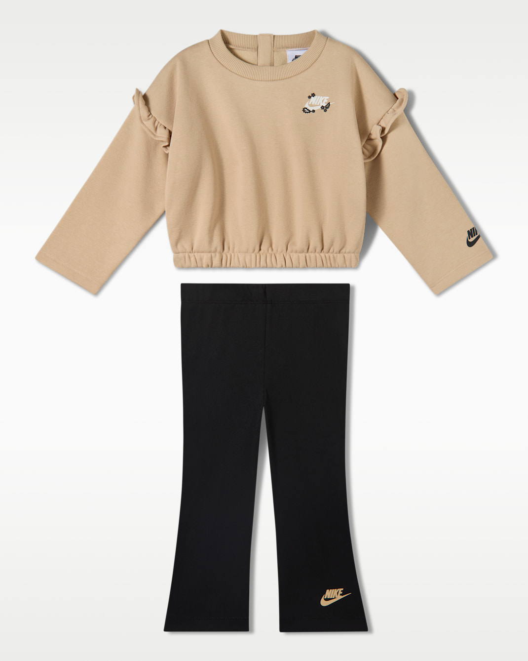 Nike Baby (12-24M) Ruffle Crew and Flared Leggings Set - Black