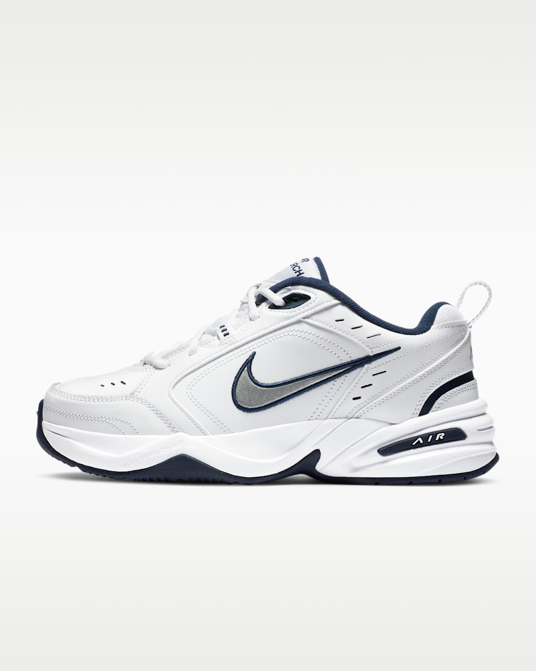 รองเท้าออกกำลังกายผู้ชาย Nike Air Monarch IV - ขาว/Metallic Silver