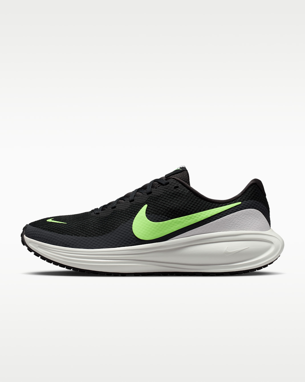 Nike Revolution 8 Men's Road Running Shoes - Black/Summit White/Football Grey/Lime Blast
