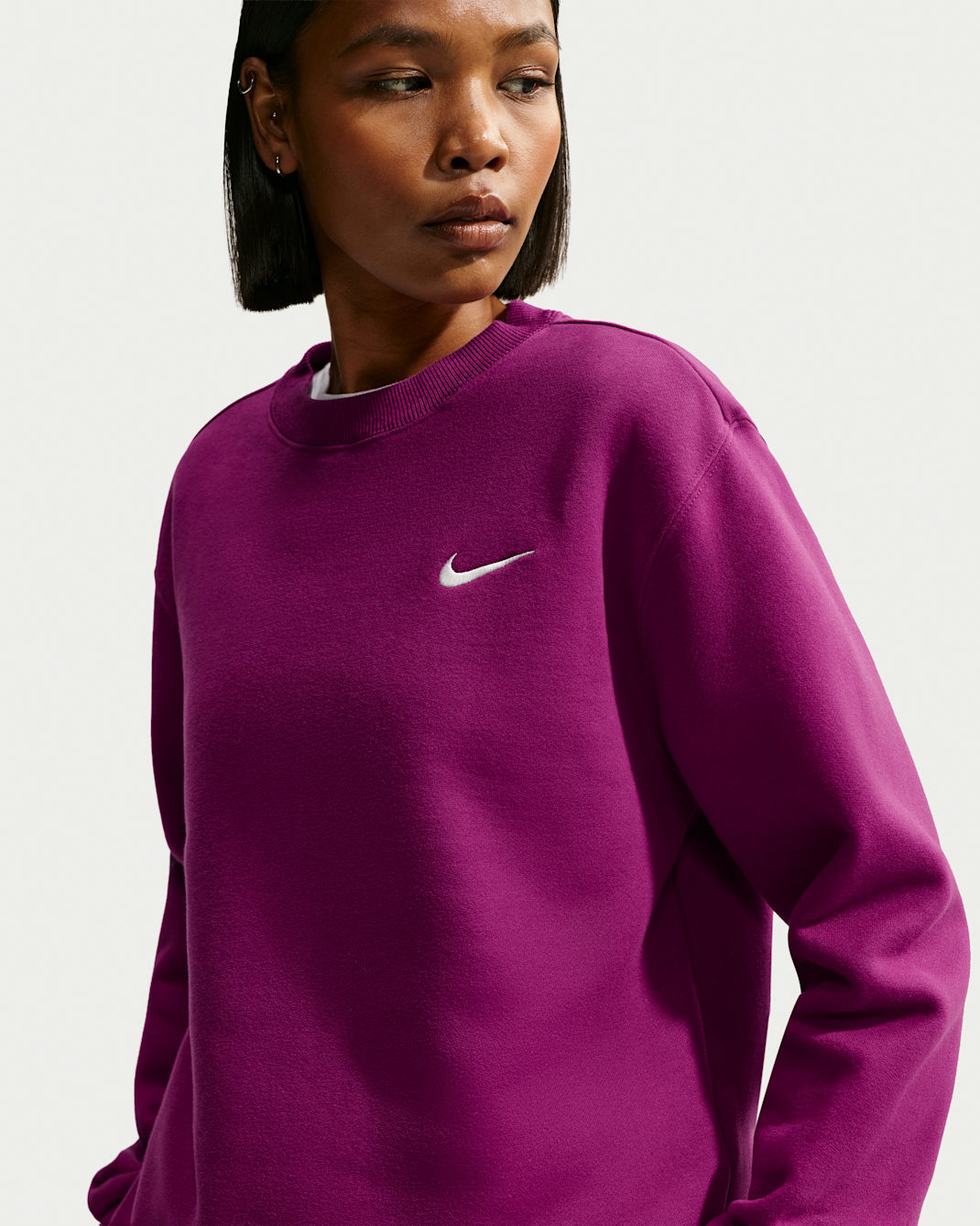 Nike Studio Fleece Medium Weight Women's Crew - True Berry/Sail