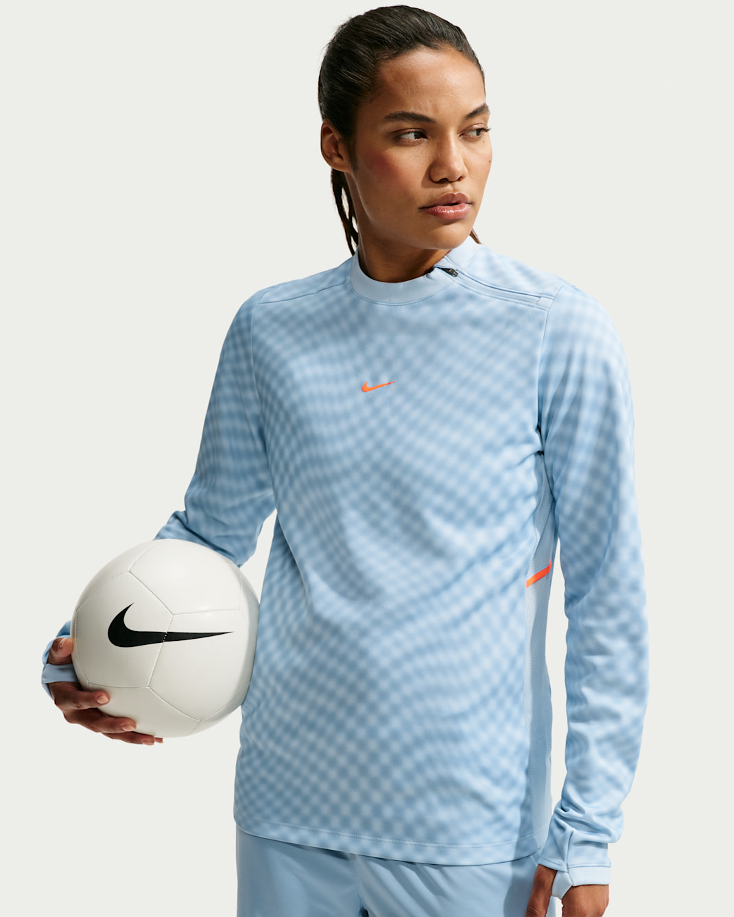 Nike United Academy Women's Dri-FIT Long-Sleeve Soccer Top - Celestine Blue/Leche Blue/Total Orange