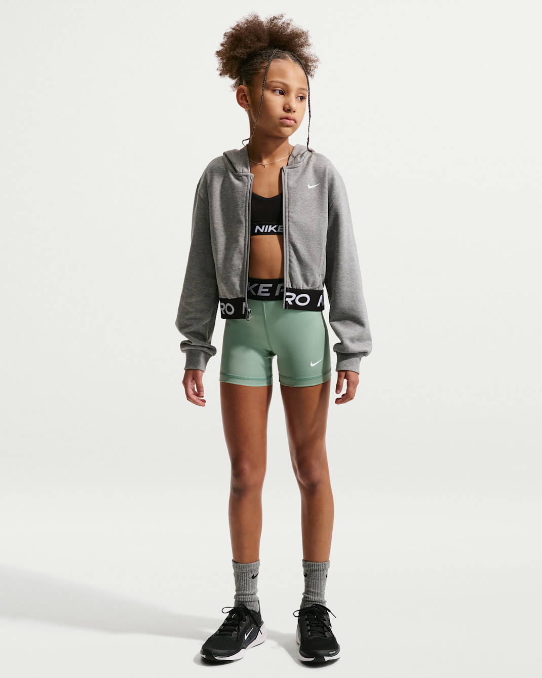 Nike Pro Girls' Shorts - Steam/White