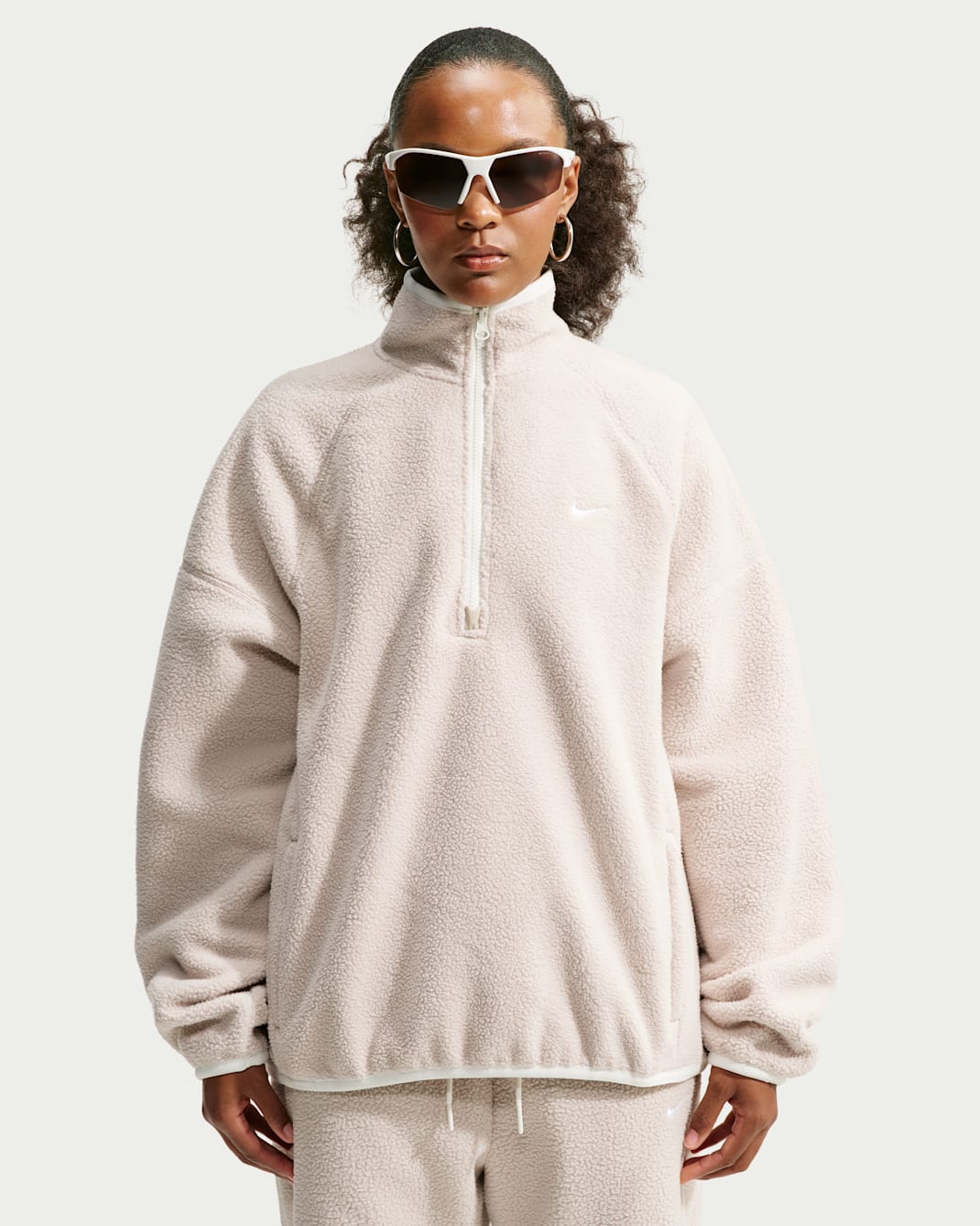Nike Sportswear Women's Oversized Fleece Top - Cream II/Sail/White