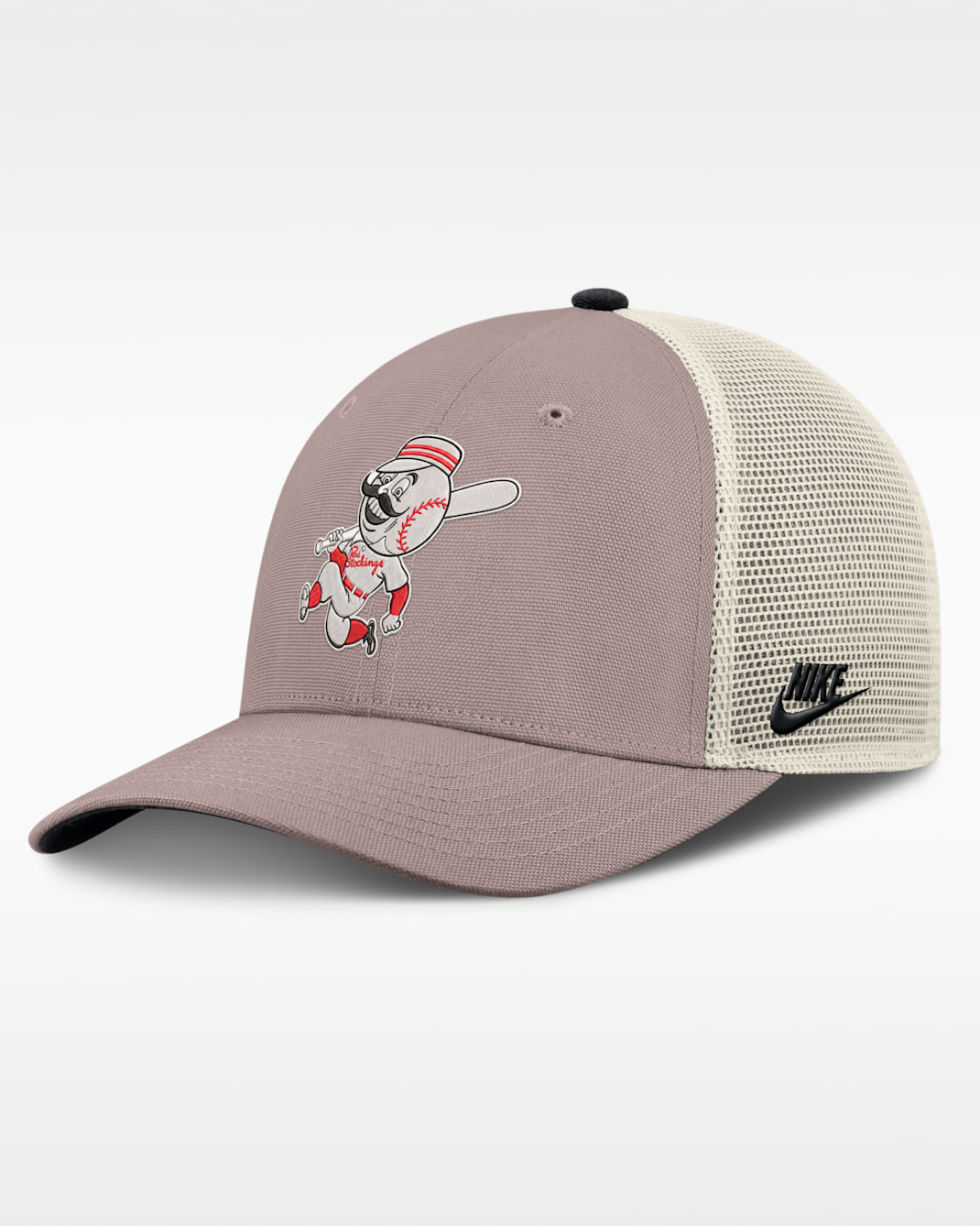 Gorra de rejilla Nike de la MLB ajustable para hombre Cincinnati Reds Cooperstown Rise - Caqui
