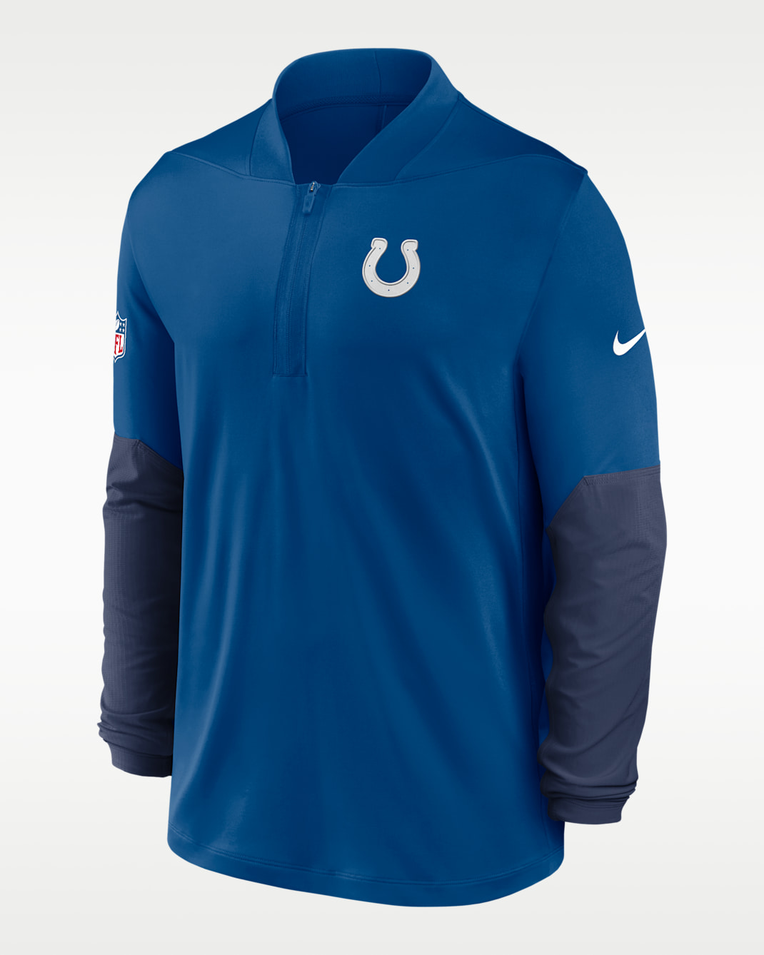 Playera Nike Dri-FIT de la NFL de medio cierre para hombre Indianapolis Colts Feel The Pressure - Royal