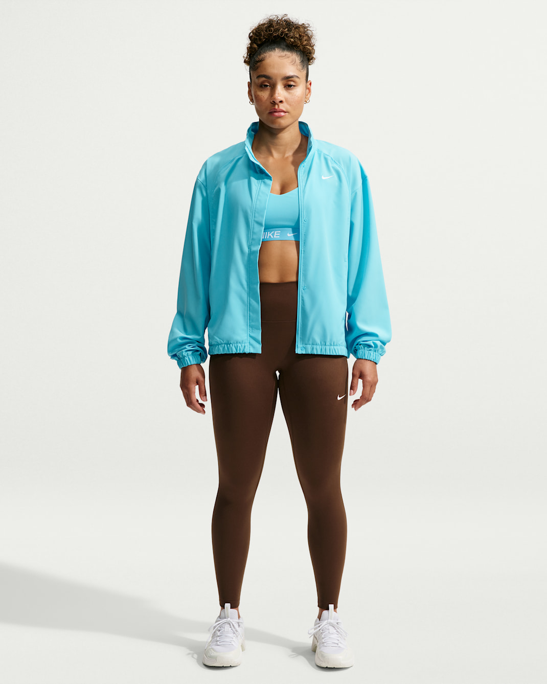Nike One leggings i 7/8 lengde med høyt liv til dame - Cacao Wow/Hvit