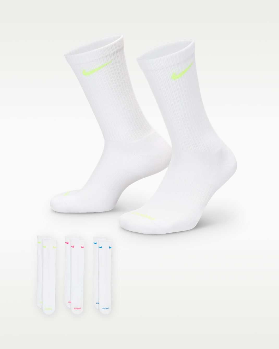 Nike Everyday Plus Cushioned Training Crew Socks (3 Pairs) - Multi-Colour