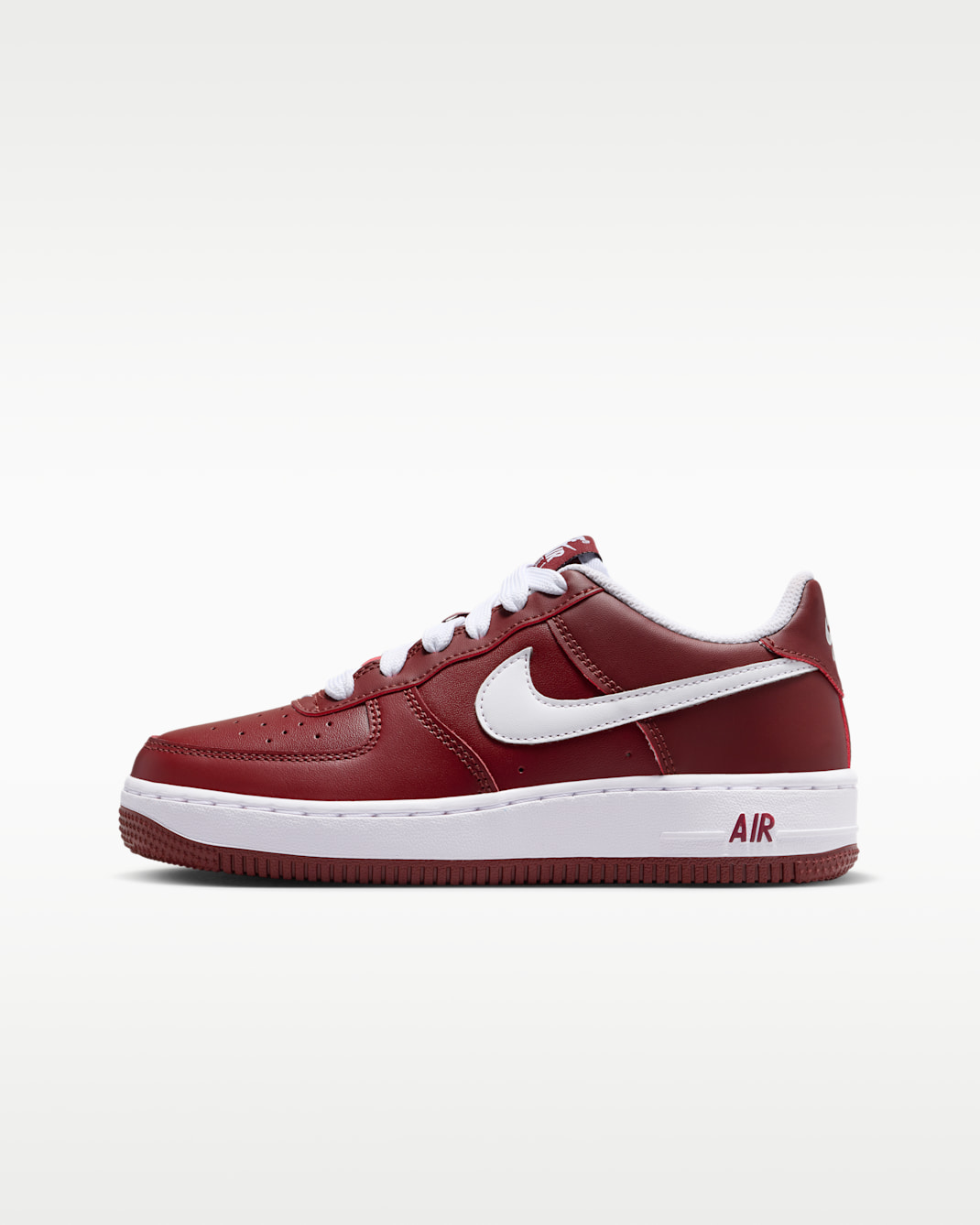 Nike Air Force 1 LV8 Big Kids' Shoes - Dark Team Red/Dark Team Red/Metallic Silver/White