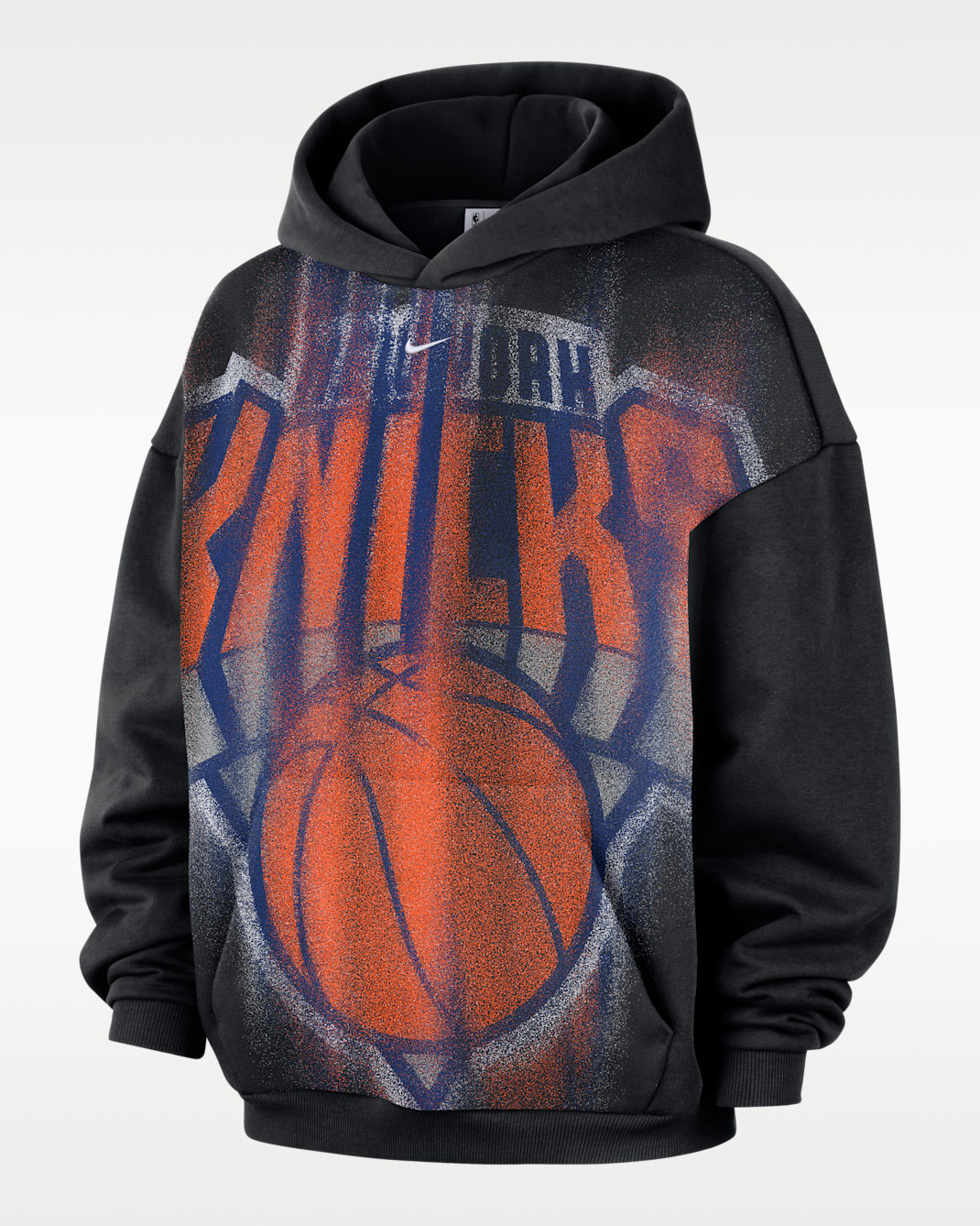 New York Knicks Standard Issue Men's Fleece Basketball Hoodie - Black/White