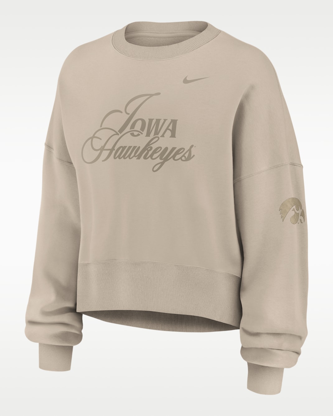 Iowa Neutral Stance Collection Phoenix Women's Nike College Oversized Pullover Hoodie - Tan/Beige