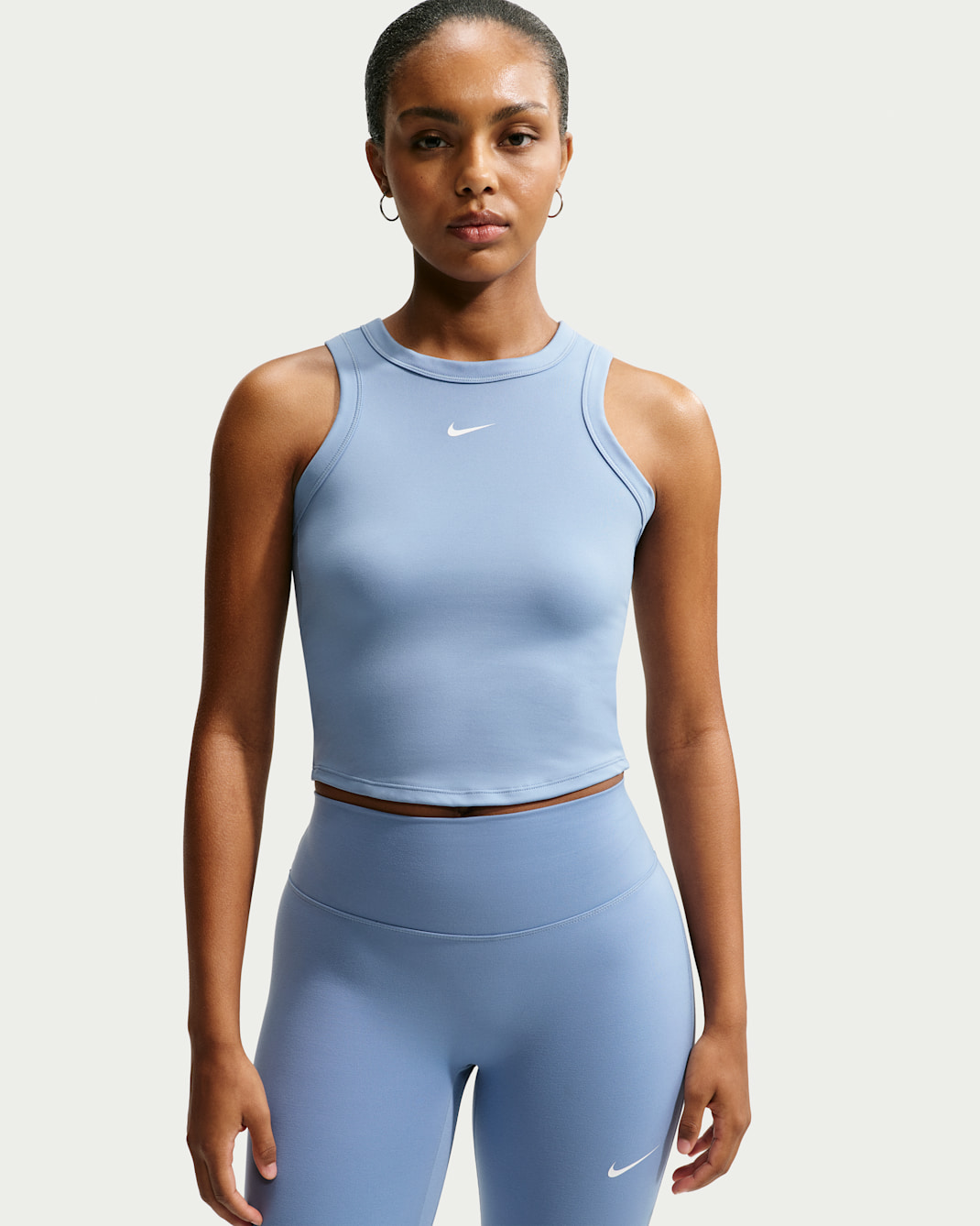Nike One Fitted Women's Dri-FIT Cropped Tank Top - Work Blue/White