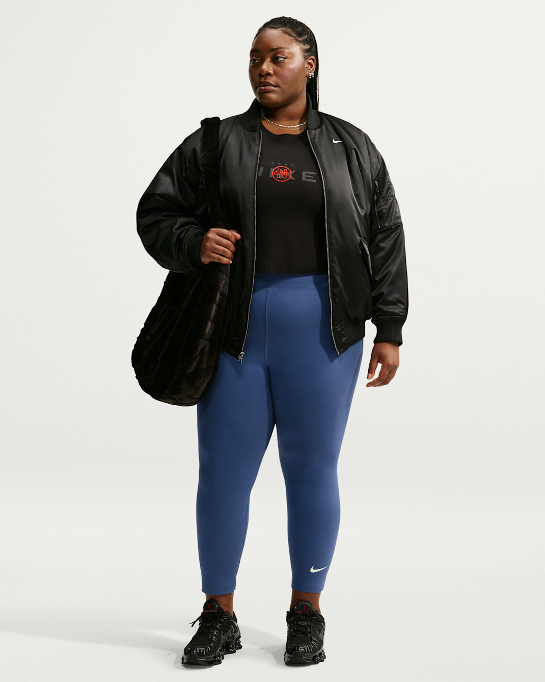Nike Sportswear Classic Women's High-Waisted 7/8 Leggings (Plus Size) - Mystic Navy/Sail